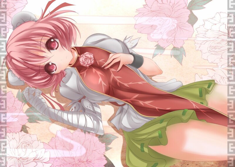 Pink-haired Girl in Kimono — Pink, Calm, Anime