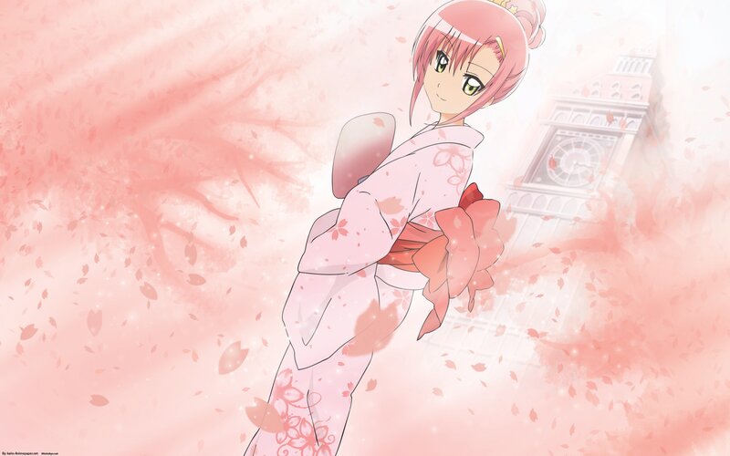 Pink-haired Girl in Kimono — Pink, Serene, Spring
