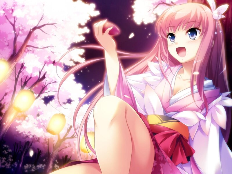 Pink-haired Girl in Kimono — Pink