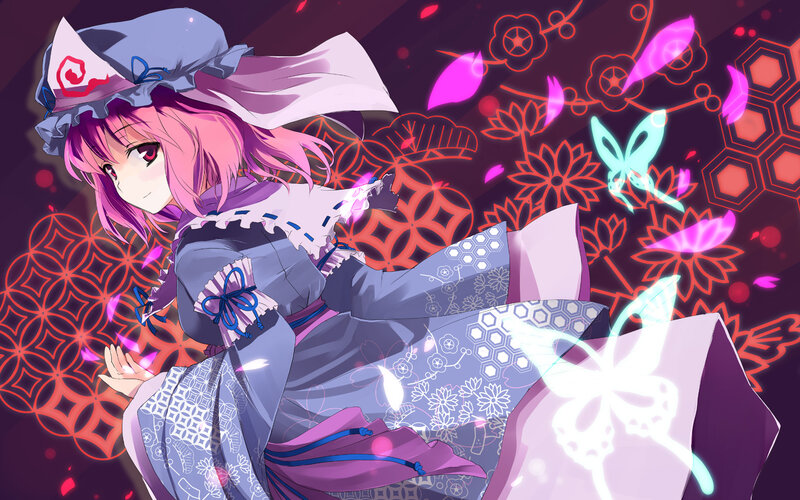 Pink-haired Girl in Kimono — Purple, Dramatic