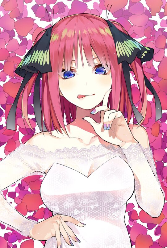 Pink-haired Girl in Lace Dress — Pink