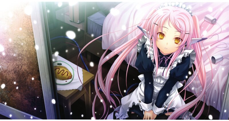 Pink-haired Girl in Maid Outfit — Pink, Calm
