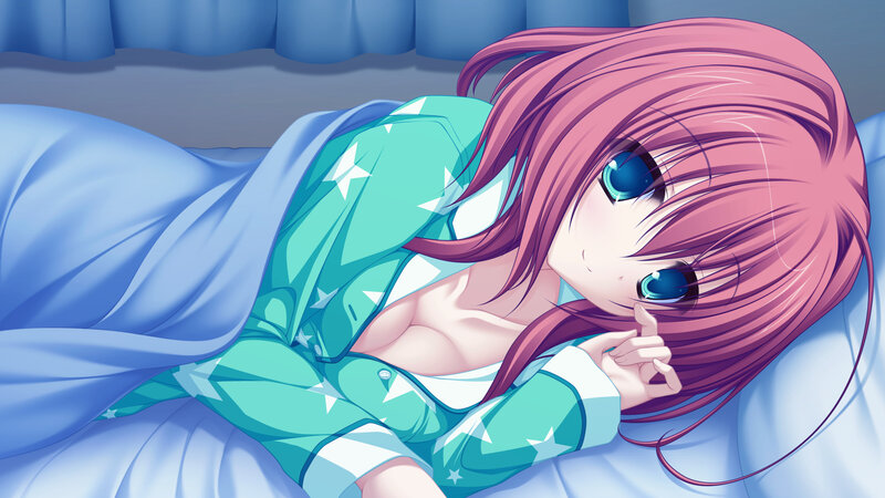 Pink-haired Girl in Pajamas — Blue