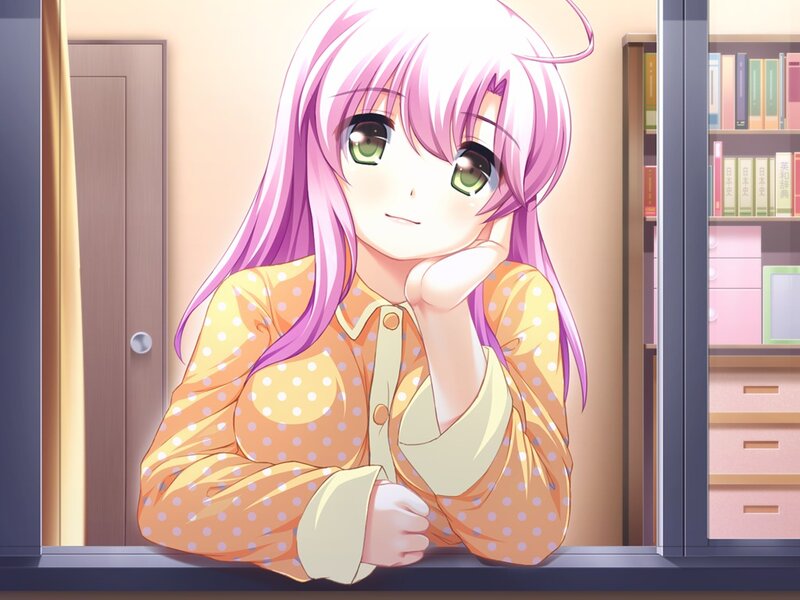 Pink-haired Girl in Pajamas — Pink, Calm, Night, Anime