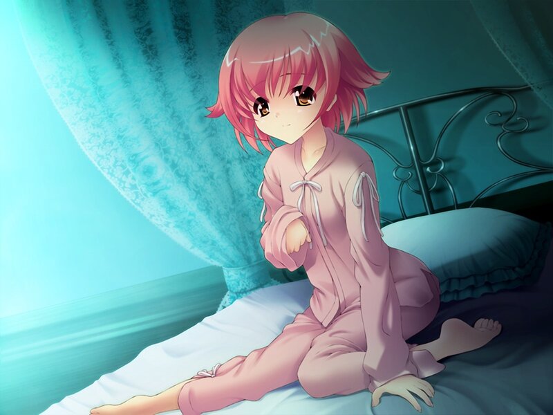 Pink-haired Girl in Pajamas — Pink, Calm, Night