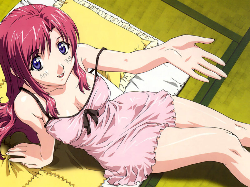 pink-haired girl in pink dress