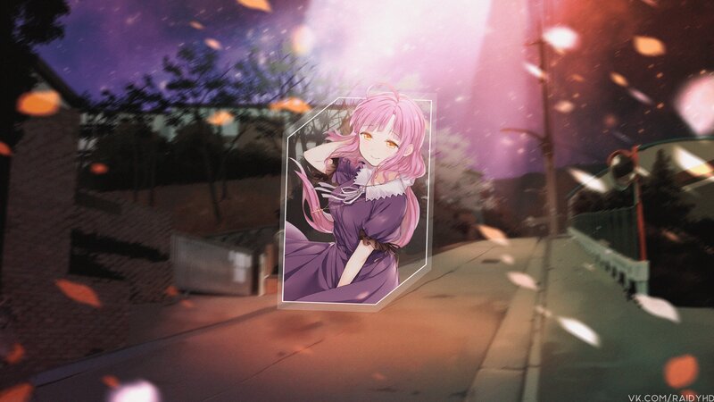 Pink-haired Girl in Purple Dress — Dreamy