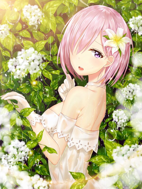Pink-haired Girl in Rain — Pink, Serene