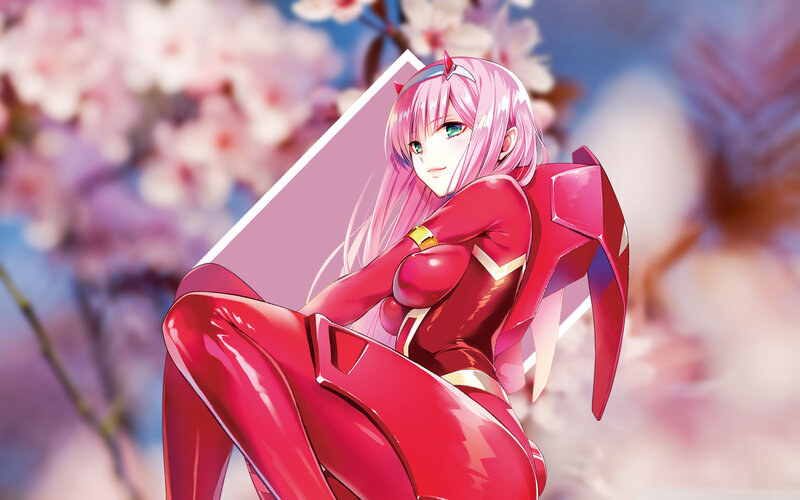 Pink-haired Girl in Red Suit — Serene