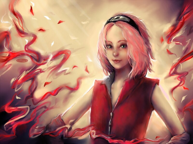 Pink-haired Girl in Red