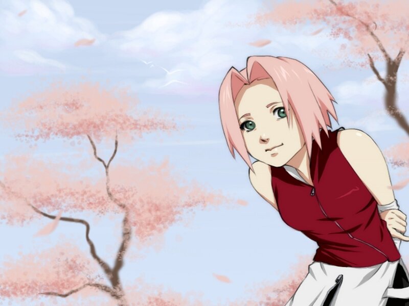 Pink-haired Girl in Red Top — Pink