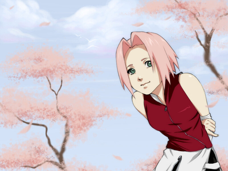 Pink-haired Girl in Red Top