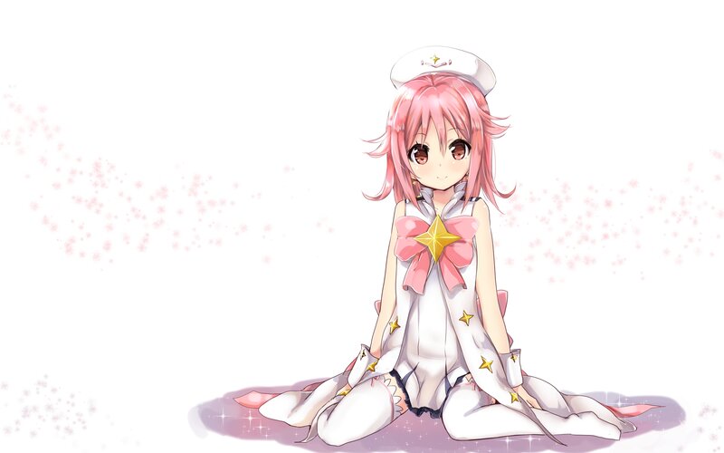Pink-haired Girl in Sailor Outfit — White