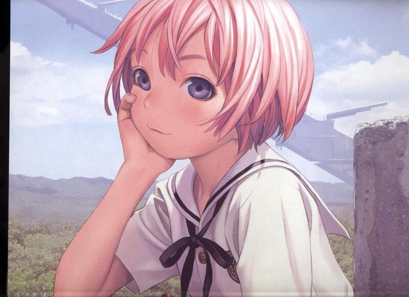 pink-haired girl in sailor uniform