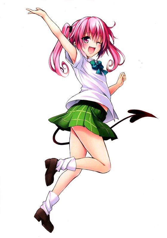 pink-haired girl in school uniform