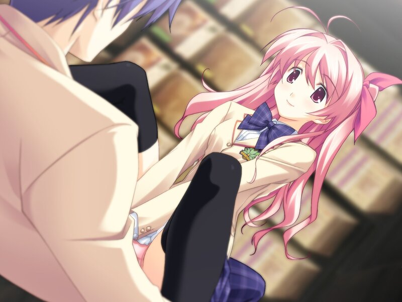 Pink-haired girl in school uniform