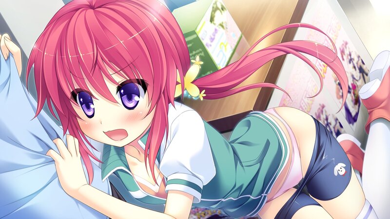 pink-haired girl in school uniform