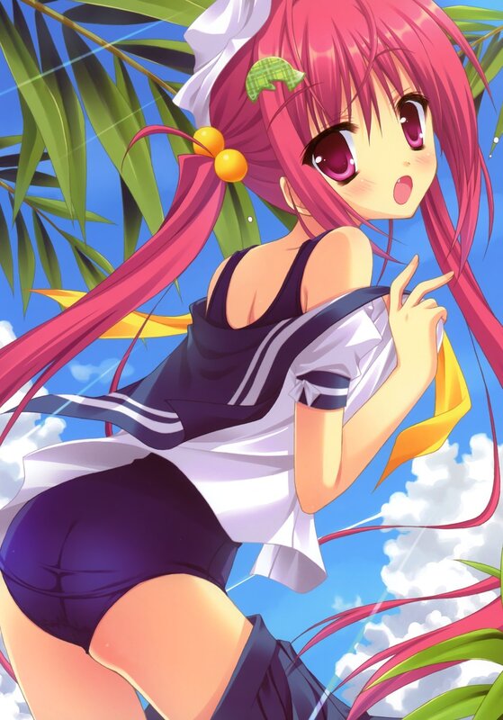 pink-haired girl in school uniform