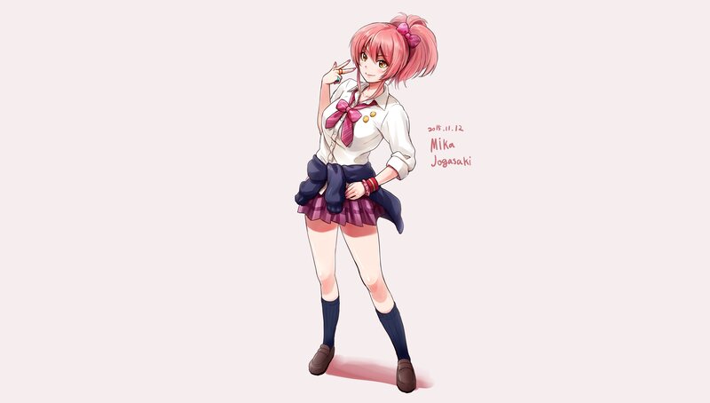 Pink-haired Girl in School Uniform — Pink, Playful, Anime