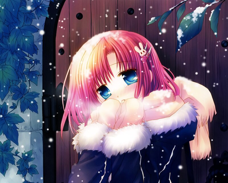 Pink-haired Girl in Snow — Pink, Cold