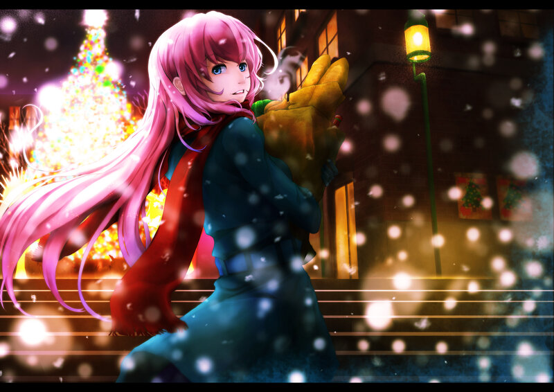 Pink-haired Girl in Snow — Pink