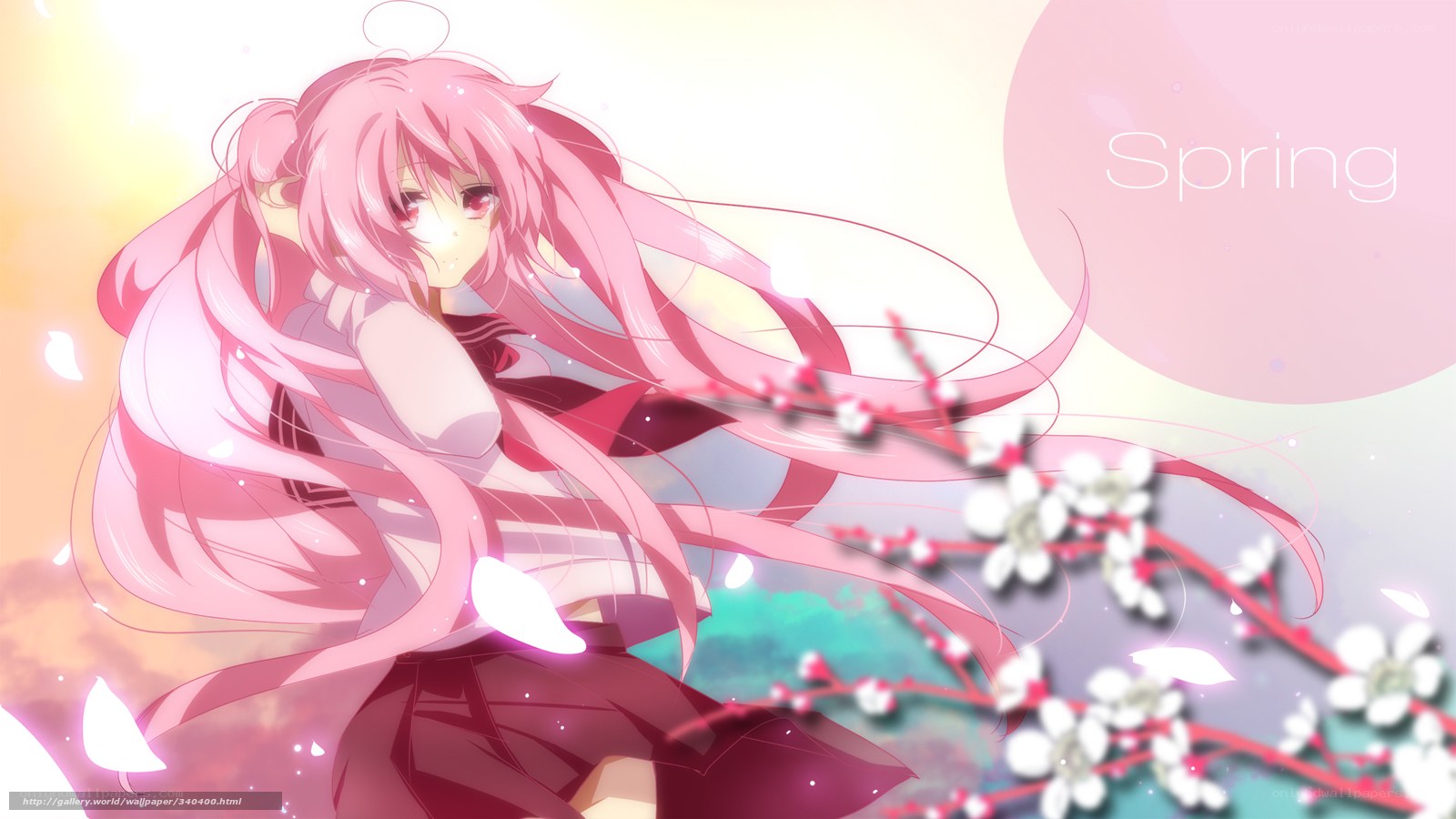 Pink-haired girl in spring