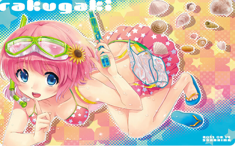 Pink-haired Girl in Swimsuit — Pink, Playful