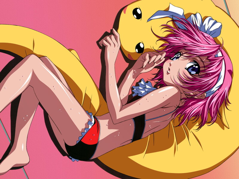 Pink-haired Girl in Swimsuit — Pink