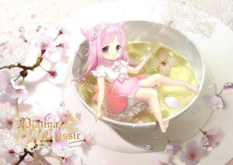 Pink-haired Girl in Tea Cup
