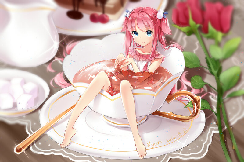 Pink-haired Girl in Teacup