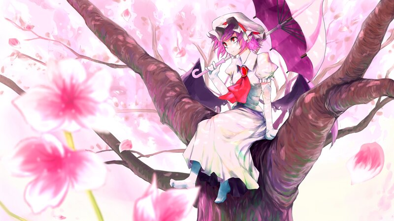 Pink-haired Girl in Tree — Pink