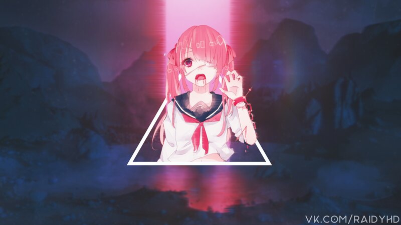 Pink-haired Girl in Triangle