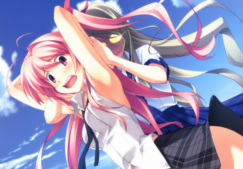 Pink-haired Girl in Uniform — Blue, Dynamic
