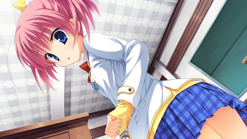 Pink-haired Girl in Uniform — Pink, Calm