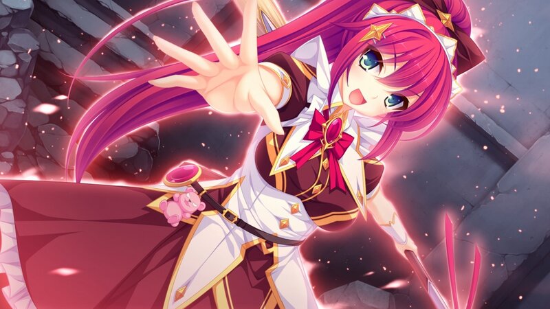 Pink-haired Girl in Uniform — Pink, Dramatic, Anime