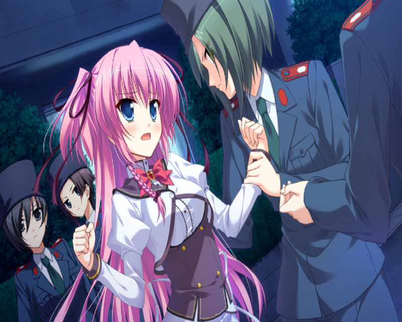 Pink-haired Girl in Uniform — Pink, Dramatic