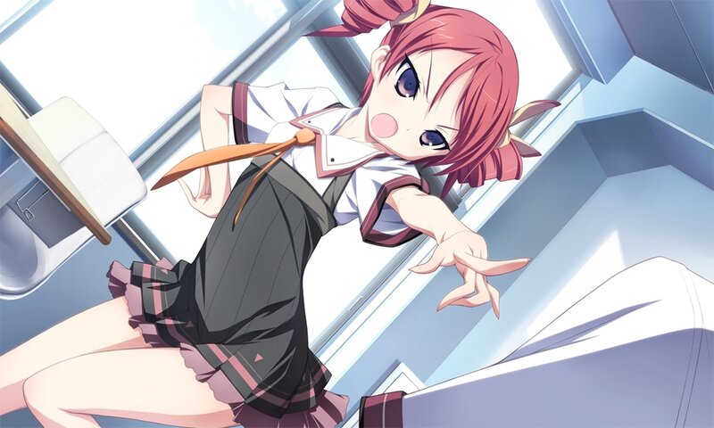 Pink-haired Girl in Uniform — Pink, Playful, Afternoon