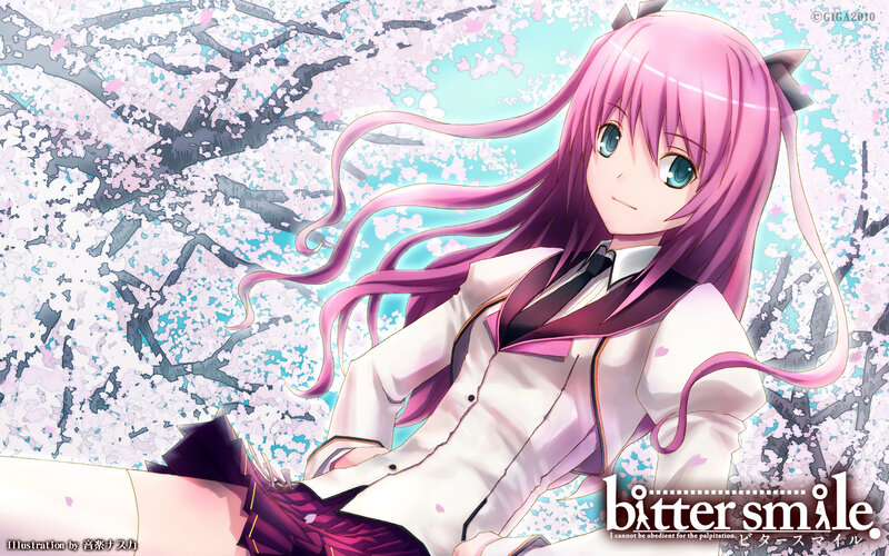 Pink-haired Girl in Uniform — Pink, Serene, Spring