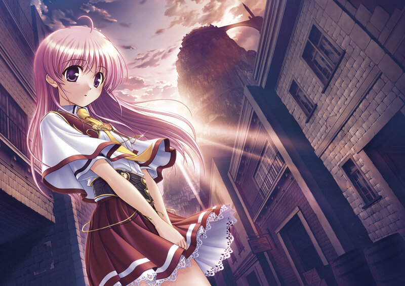 Pink-haired Girl in Uniform — Purple