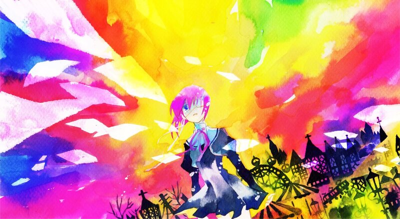 Pink-haired Girl in Uniform — Yellow
