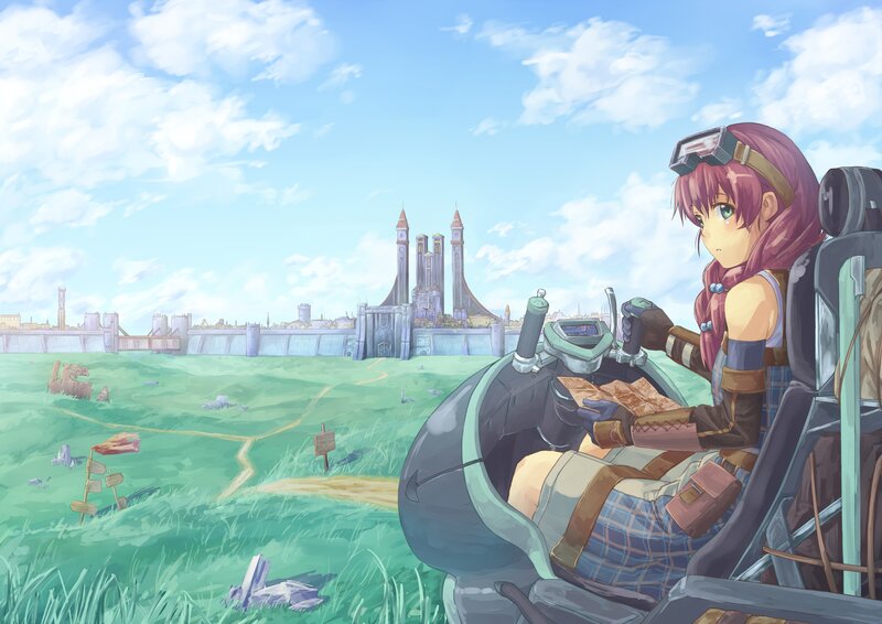 Pink-haired Girl in Vehicle