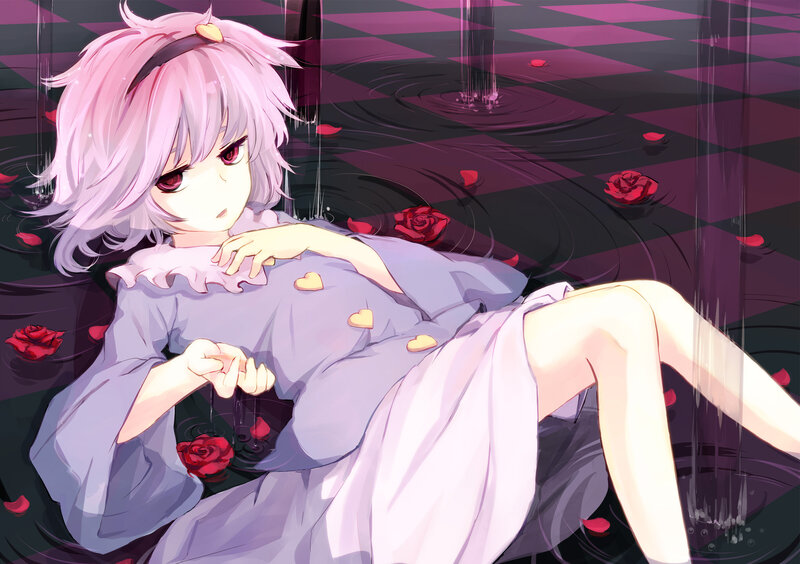 Pink-haired Girl in Water — Purple
