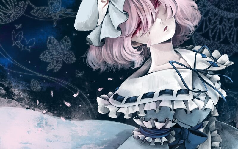 Pink-haired Girl in White Dress — Dramatic, Night