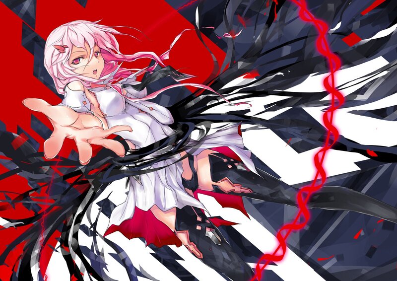 Pink-haired Girl in White Dress — Red, Dramatic