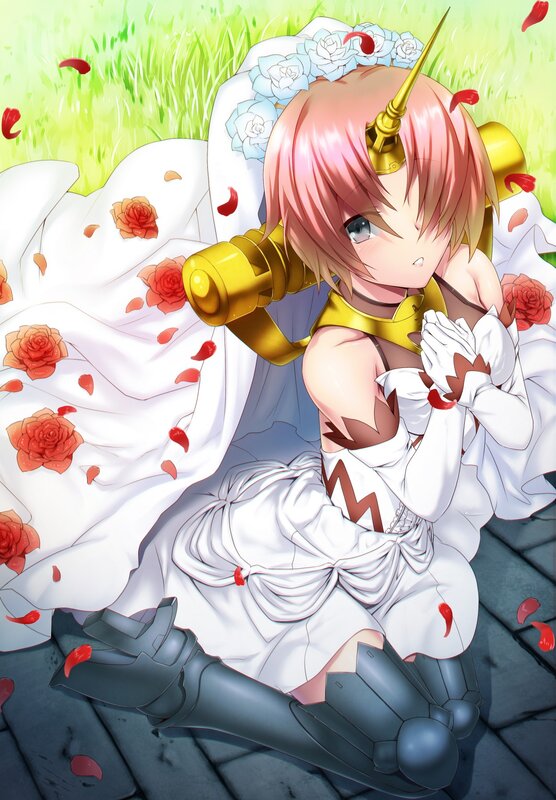 Pink-haired Girl in White Dress — Serene