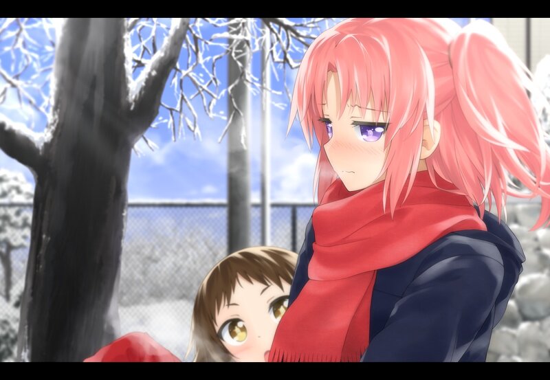 Pink-haired Girl in Winter — Red