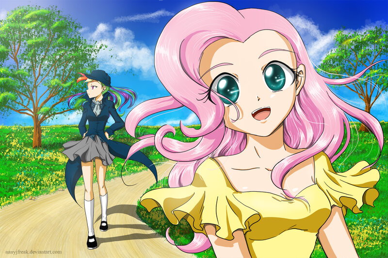 Pink-haired Girl in Yellow Dress — Pink