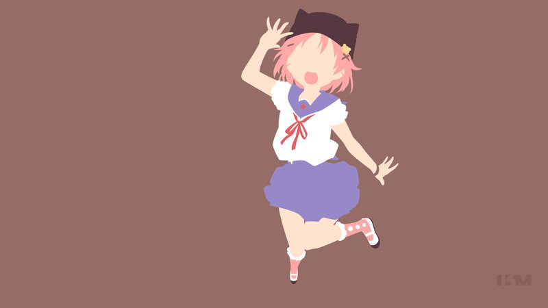 Pink-haired Girl Jumping — Brown