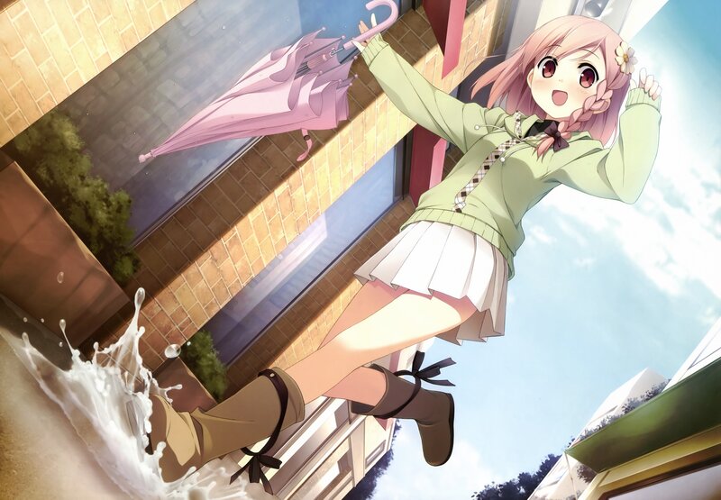 Pink-haired Girl Jumping — Pink, Playful