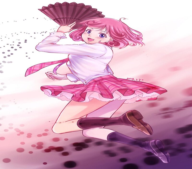 Pink-haired Girl Jumping — Pink